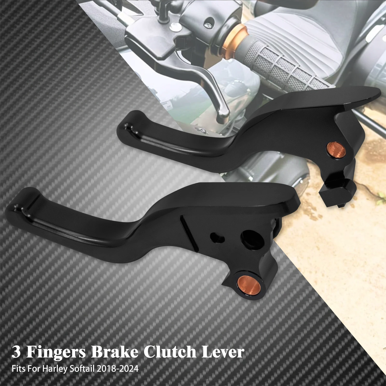 

Рычаги тормозной муфты для мотоцикла с 3 пальцами, короткие ручные рычаги для Harley Softail Fat Boy FLFB Breakout FXSB Low Rider FXDLS 2018-24