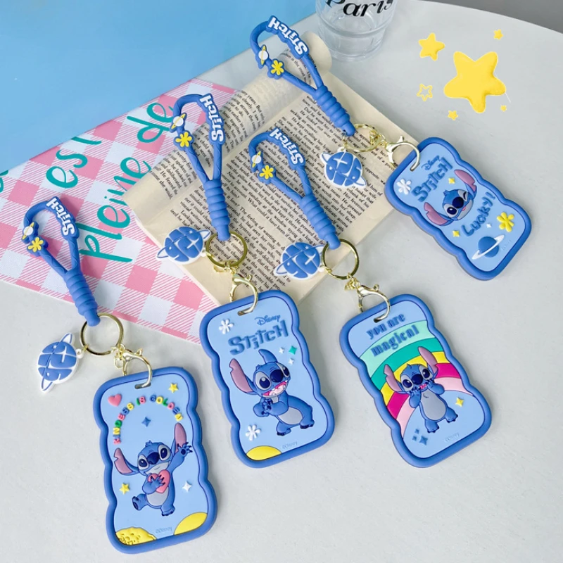 

New Stitch Disney Card Cover Lilo & Stitch Anime Figures Card Holder Cartoon Kawaii Card Case Keychain Kids Toys Christmas Gifts