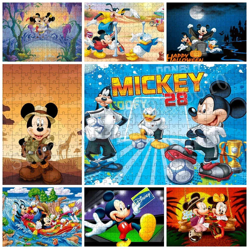 

Funny Mickey Disney Puzzles 1000 Pieces Creative Paper Jigsaw Puzzle Crafts Decompression Puzzle Games Toys Art Gift Decorations