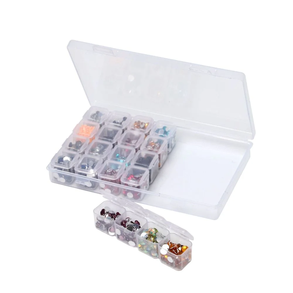 

28 Cells Plastic Storage Box Diamond Painting Tools Container Nail Jewelry Organizer Pill Case Desktop Organizer Home Organizer