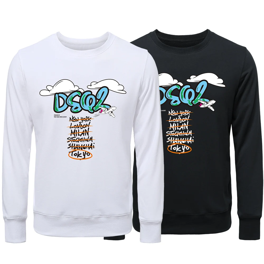 

Mens Sweatshirt DSQ2 Brand Mens Women Autumn Casual Loose High Quality Cotton Couple Hoodie DSQ2 Print Street Sport Pullover
