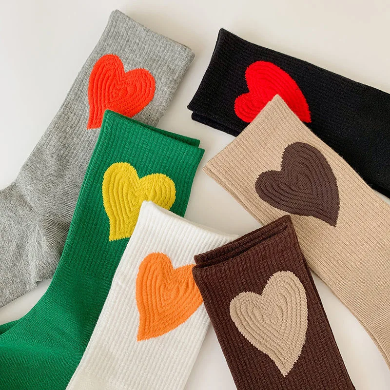 Cotton Ankle Long Socks Women Female Trendy Ladies Mid Japanese Korean College Style Small Love Cute Designer Socks