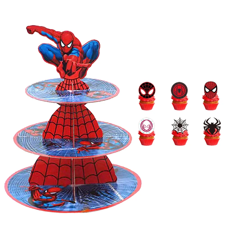 Трехуровневая подставка для торта Marvel складная в виде супергероев детское