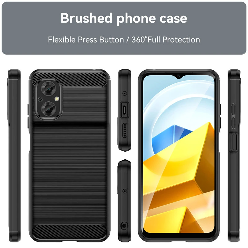 For POCO M5 Case For POCO M5 Cover 6.58 Inch Shockproof Soft Silicone Phone Bumper For Xiaomi POCO M5 Global Version Fundas
