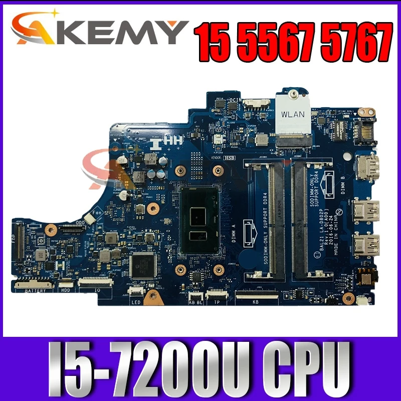 

Материнская плата для ноутбука Akemy DELL 15, 5567, 5767, 100%, DG5G3, DG5G3 с SR2ZU