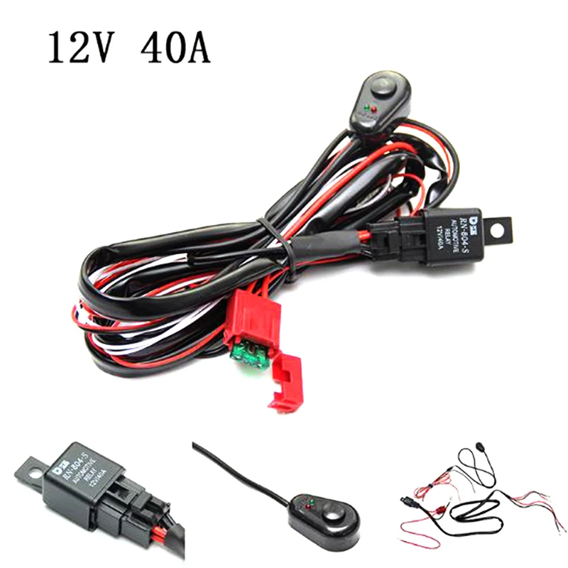 

Led Verlichting Bar Kabelboom Schakelaar Kit Offroad 12V 40A Auto Lamp Hot Koop Led werk Lamp Voor Auto Vrachtwagen