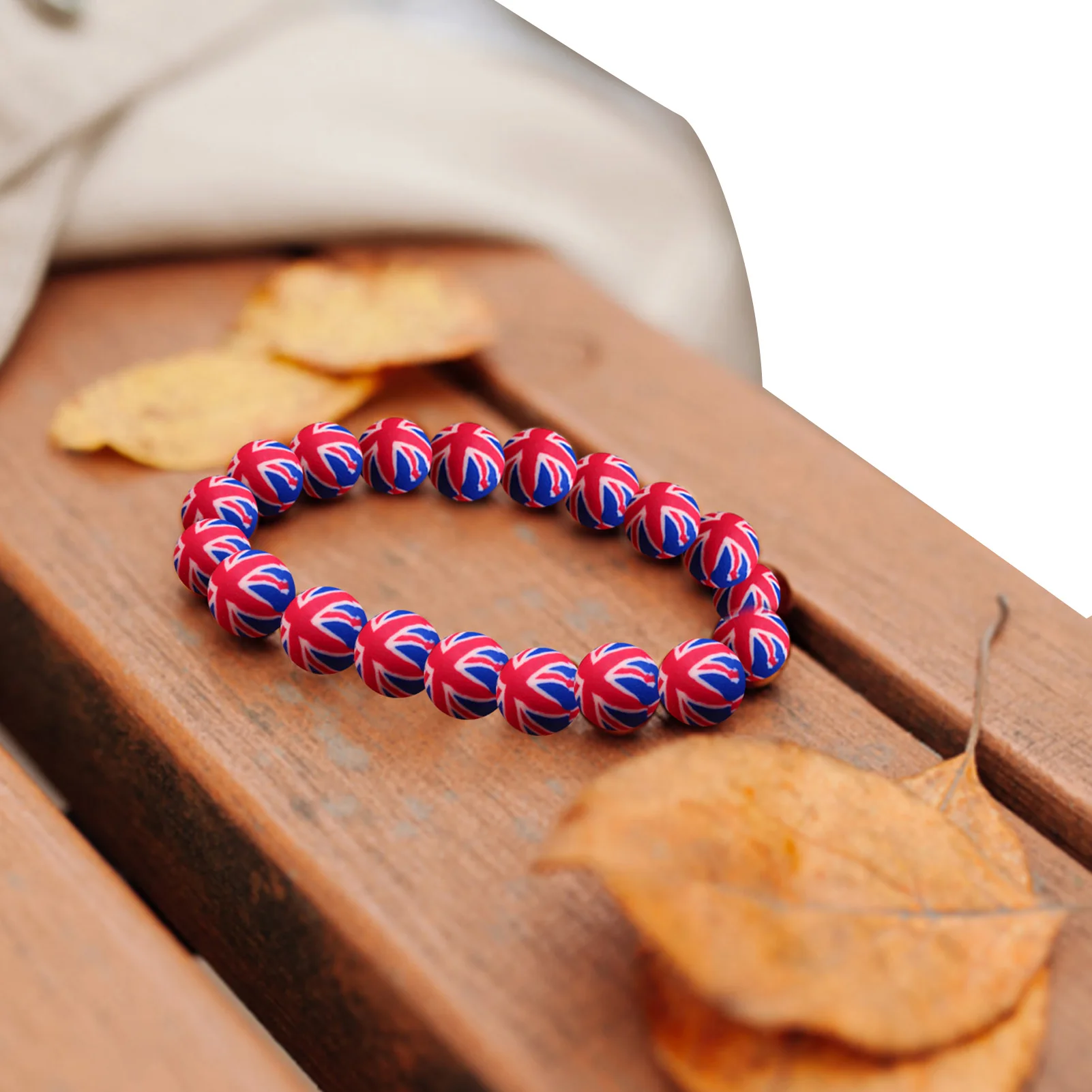 

30 Pcs Soft Clay Beads British Flag Pattern Handmade Beads For Necklace Charm Bracelet Jewelry Making Jubilee Decorations 2022