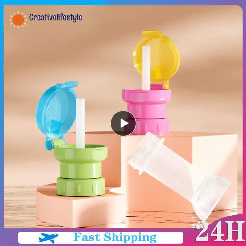 1~10PCS With Straw Anti-choking Straw Cover Safe With Bottle Straw Cap Feeding For Kid Juice Soda Water Bottle Twist Cover Cap