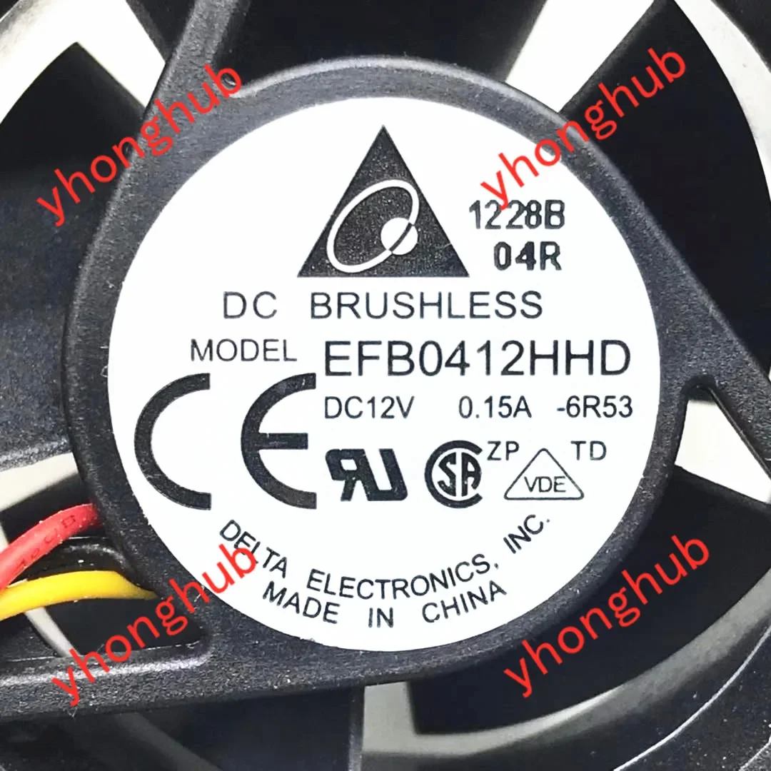 Фото Вентилятор охлаждения Delta Electronics EFB0412HHD 6R53 DC 12V 0.15A 40x40x20мм для отвода тепла в электронных устройствах №3