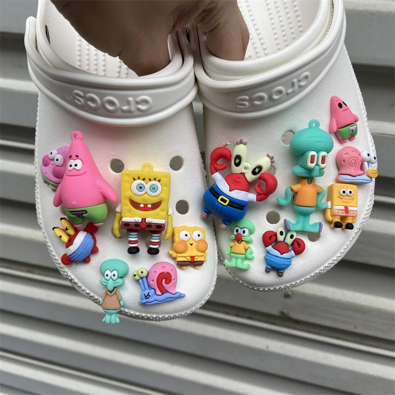 

SpongeBob Patrick Star Shoe Clasp Cartoon DIY Crocs Anime Character Sneaker Accessories Souvenir Decorate Children's Party Gifts