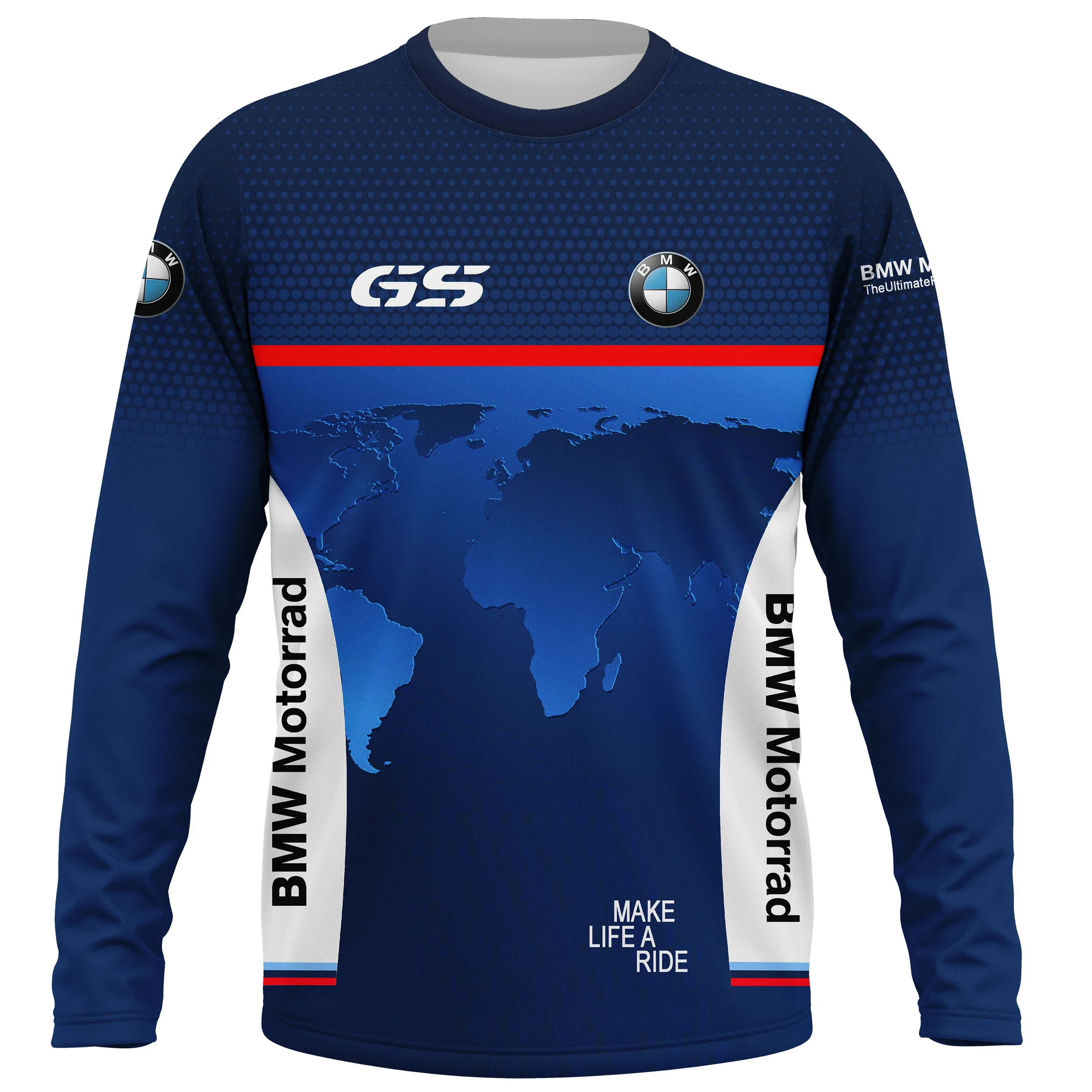 Футболки для вождения мотоцикла BMW Ultimate Racing, спортивные дышащие быстросохнущие футболки с круглым вырезом и длинными рукавами для мужчин и женщин