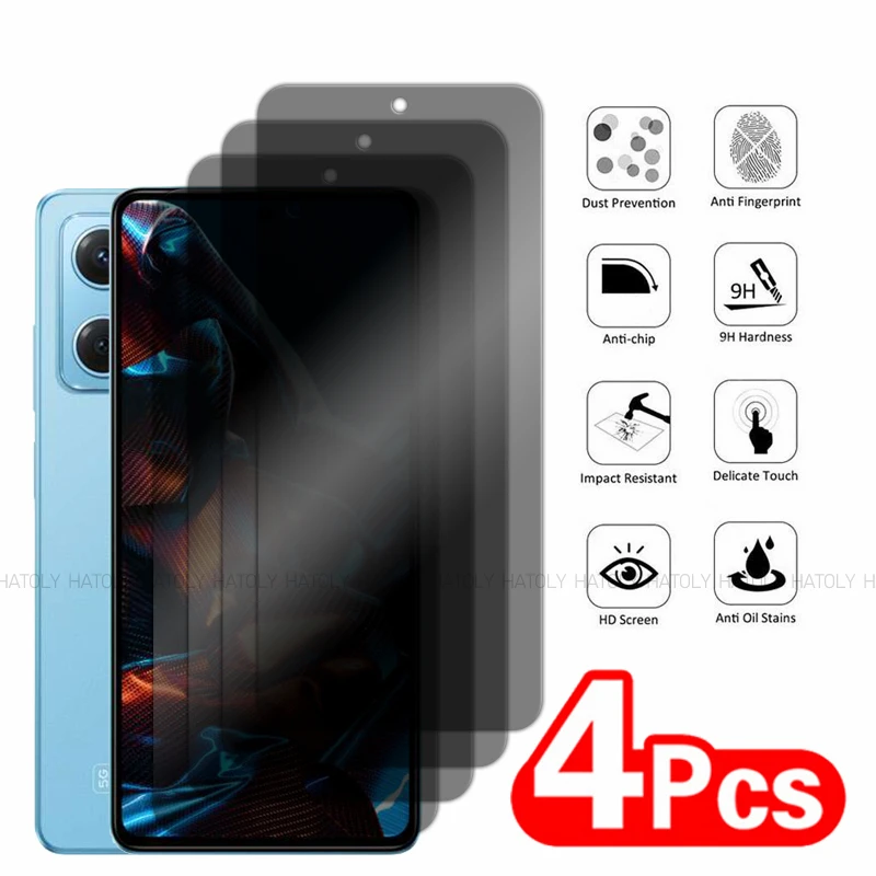 2/4 шт. противошпионская защитная пленка для экрана Xiaomi Poco X5 Pro закаленное стекло