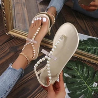 2022 new summer fashion luxury ladies sandals flats open toe pumps designer sandals beaded slippers everyday zapatillas mujer