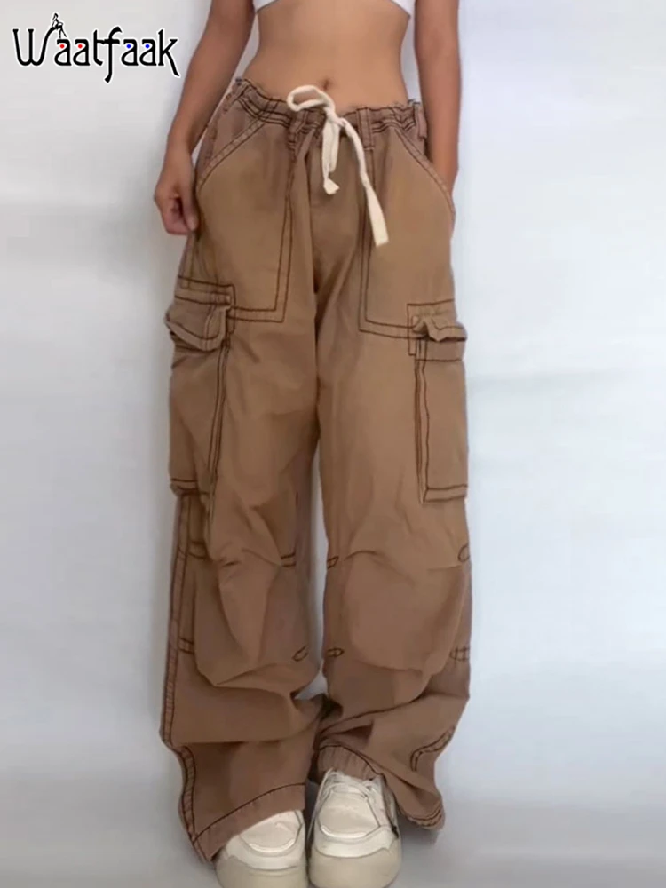 

Джинсы-карго с завышенной талией, в стиле хип-хоп