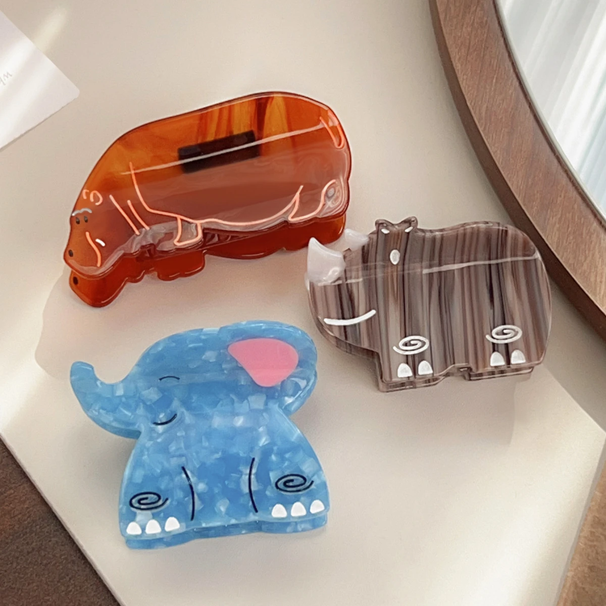 Регулируемые Заколки Для Волос 2024 Мультяшный Стиль Жирафа Лесная Форма