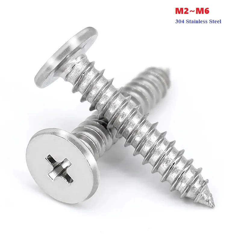 

304 Stainless Steel Cross Phillips Ultra Thin Flat Wafer Head Self-Tapping Wood Screw M2 M2.3 M2.6 M3 M3.5 M4 M5 M6
