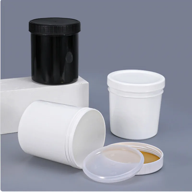 

1L Round Plastic Jar Airtight Sealing Storage Container for Food Cream Liquid Food Grade Refillable Bottle 1Pcs