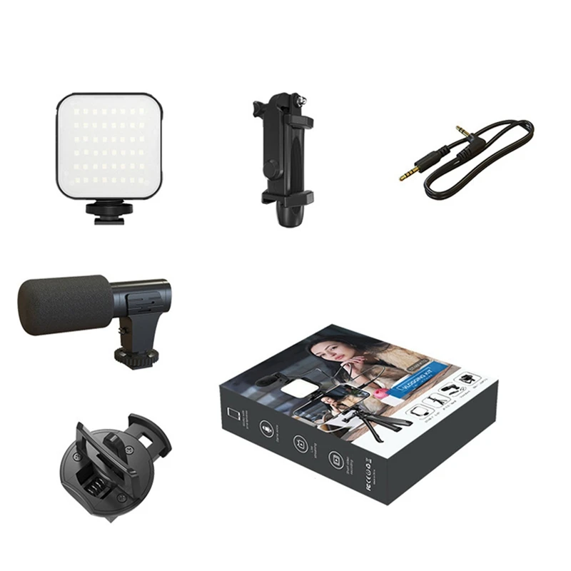 

1 Set Live Broadcast Video Fill Light Photo Selfie Stick Beauty Light Photography Anchor Playing Light Desktop Bracket