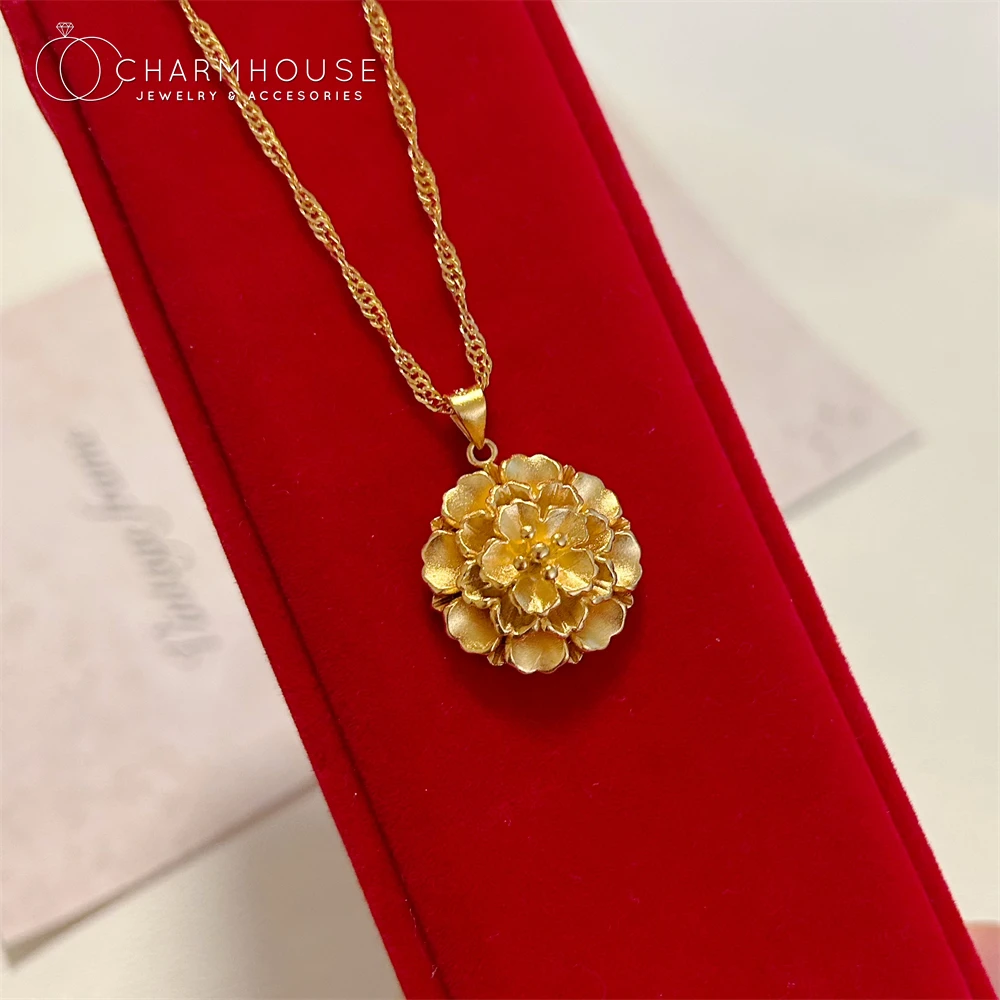 

Женское ожерелье с подвеской в виде цветка, золотого цвета