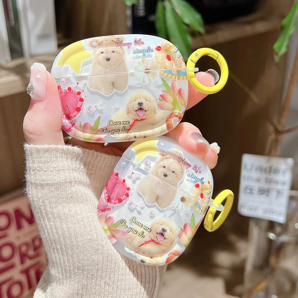 Симпатичный цветочный торт с изображением собаки Apple AirPods Pro AirPod 1 2 3 Цветы для защиты наушников Bluetooth