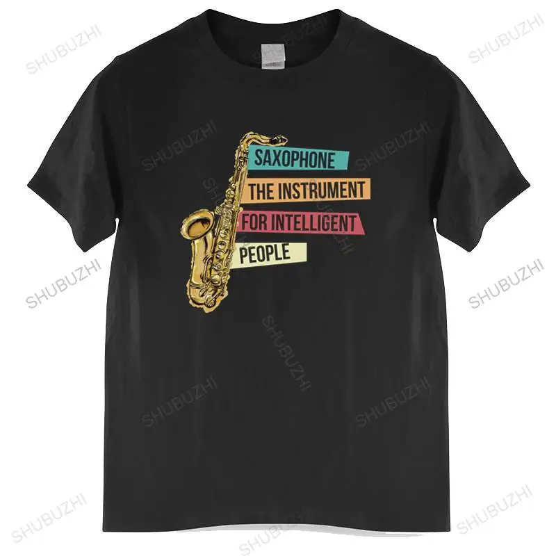 

t shirt mens loose Saxophone For Intelligent People T Shirt for Men Pre-shrunk Cotton T-shirt new fashion tee-shirt