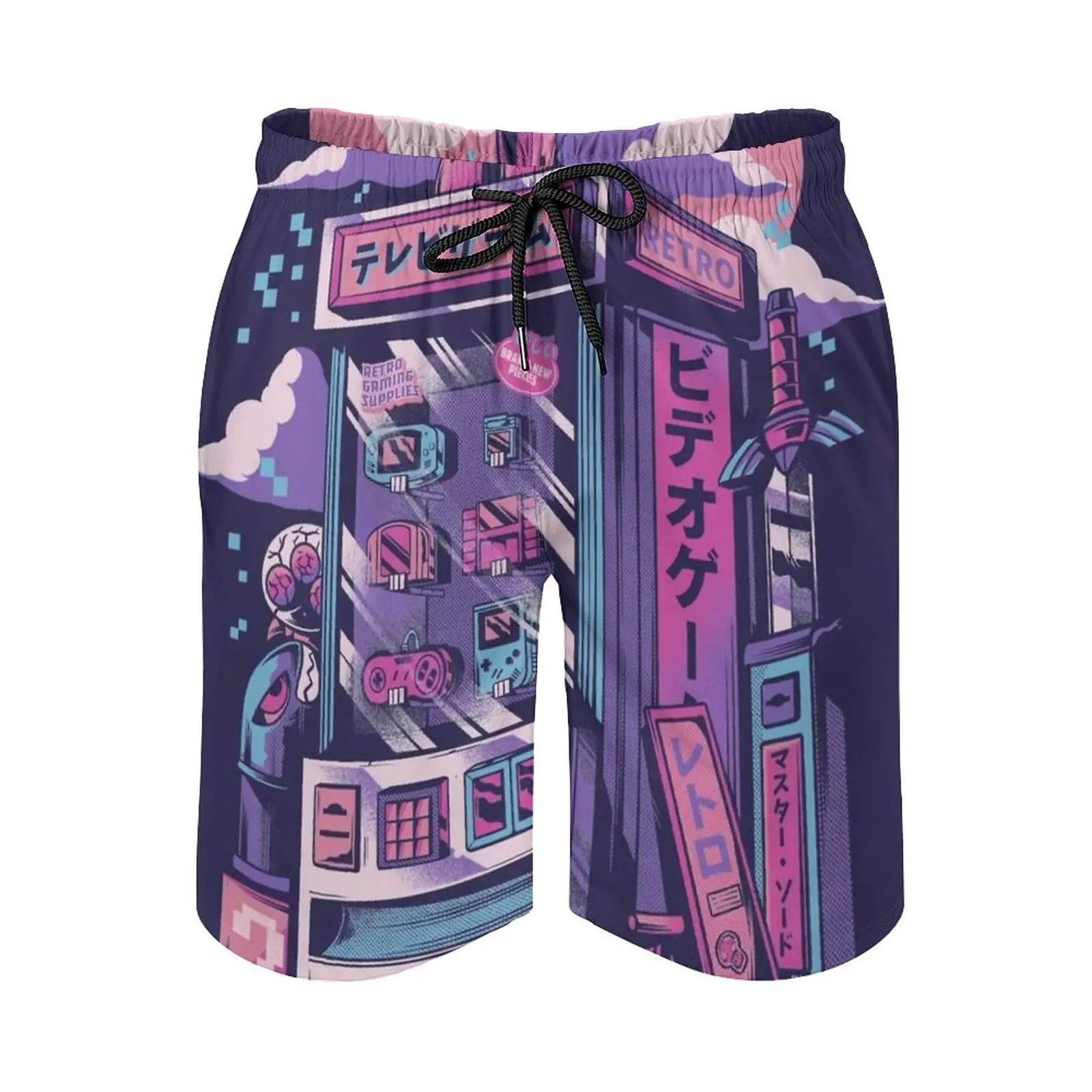 

Retro Gaming Machine Men's Sports Short Beach Shorts Surfing Swimming Boxer Trunks Retro Gaming Video Game Games Joystick