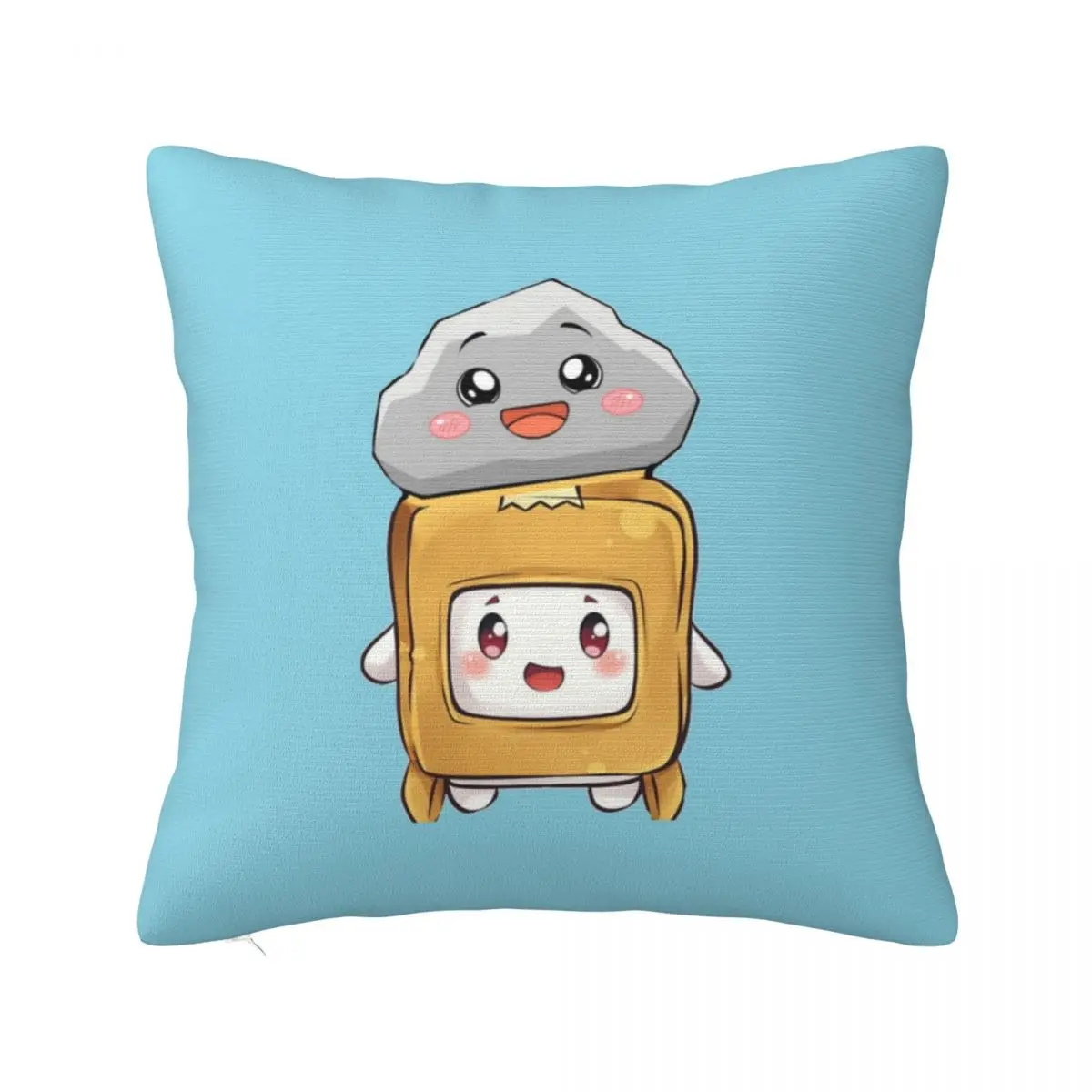 

Happy Boxy And Rocky Plushie Lankybox Pillowcase Soft Polyester Cushion Cover Gift Pillow Case Cover Sofa Wholesale 40*40cm