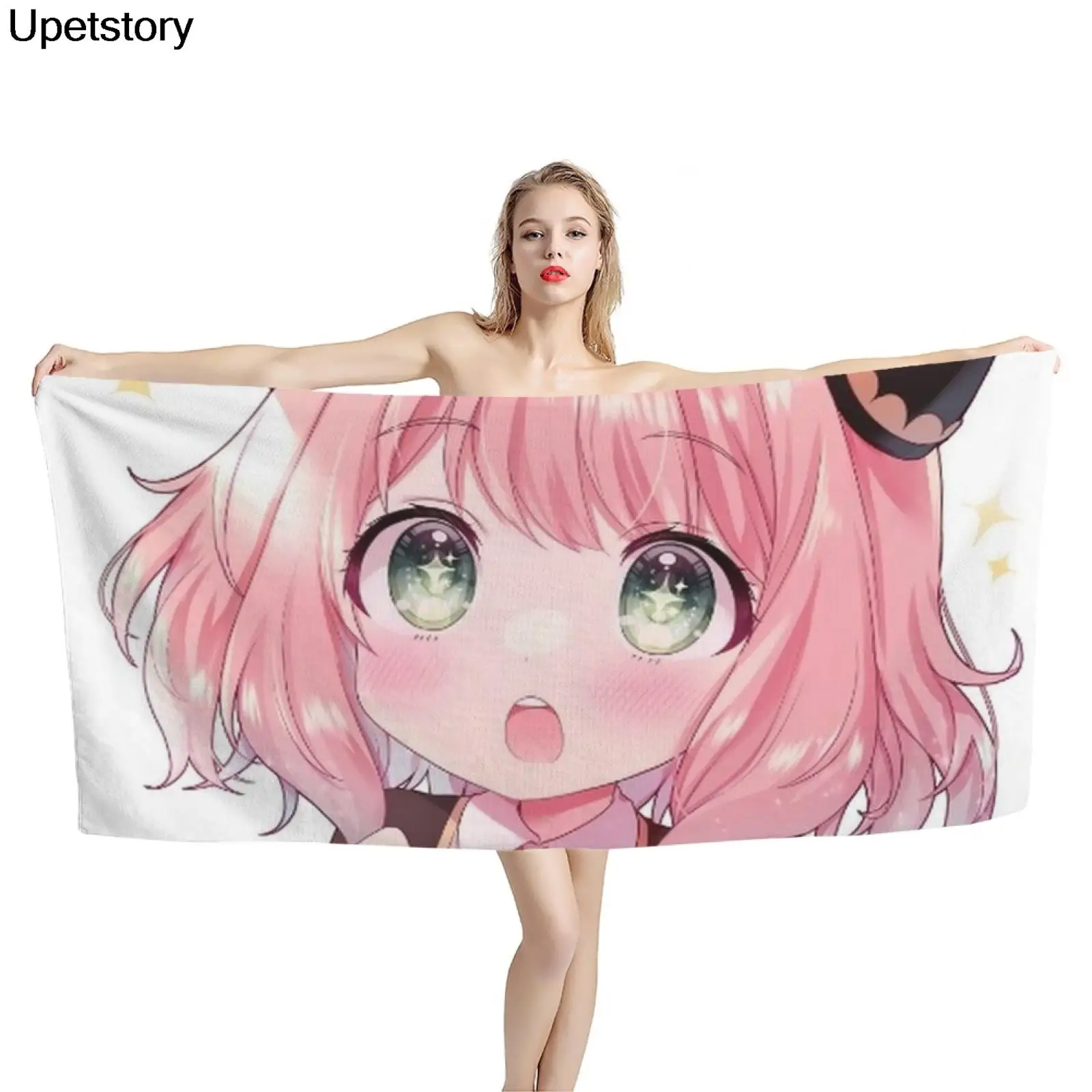 

Upetstory Lovely Spy Play House Anya Design Bath Towel Soft Cartoon Animation Needs Custom Bath Towel Weeping Arnia Towel