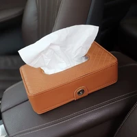 car tissue boxes pu leather car sun visor hanging tissue holder car back seat napkin cover case auto interior decoration box
