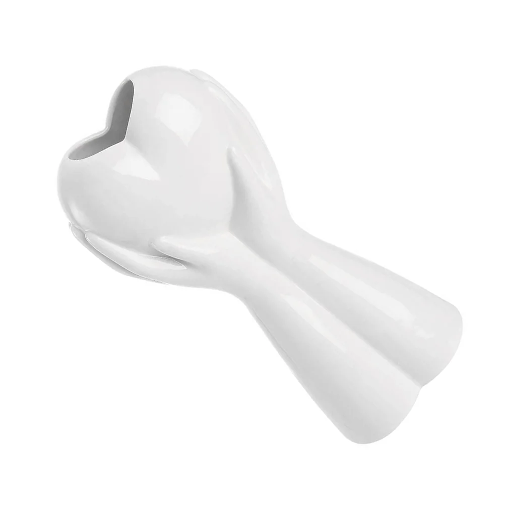 

Vase Flower Ceramic Pot White Heart Vases Hand Body Planter Flowers Floral Arrangement Hydroponic Decorative Decor Container