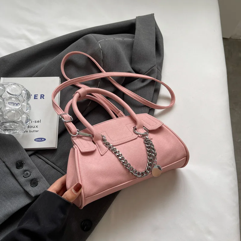 Серые женские сумки через плечо классические маленькие с мягкой ручкой Весенняя