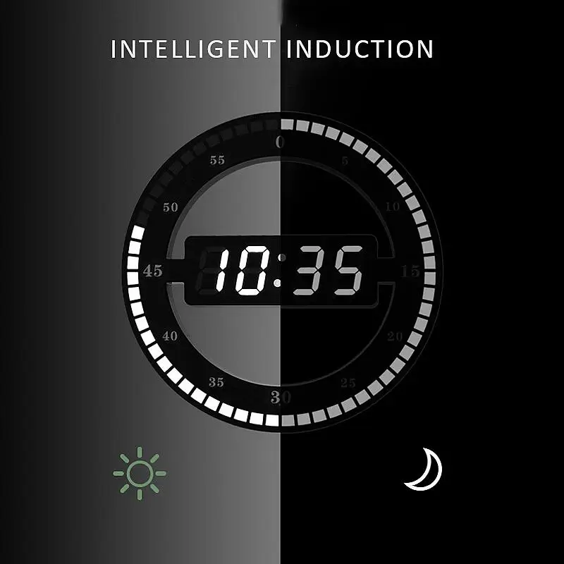 

Modern Led Digital Wall Clock Creativity Lectronics Modern Design 3D Luminous Mute Electronic Wall Clock Home Living Room Decor
