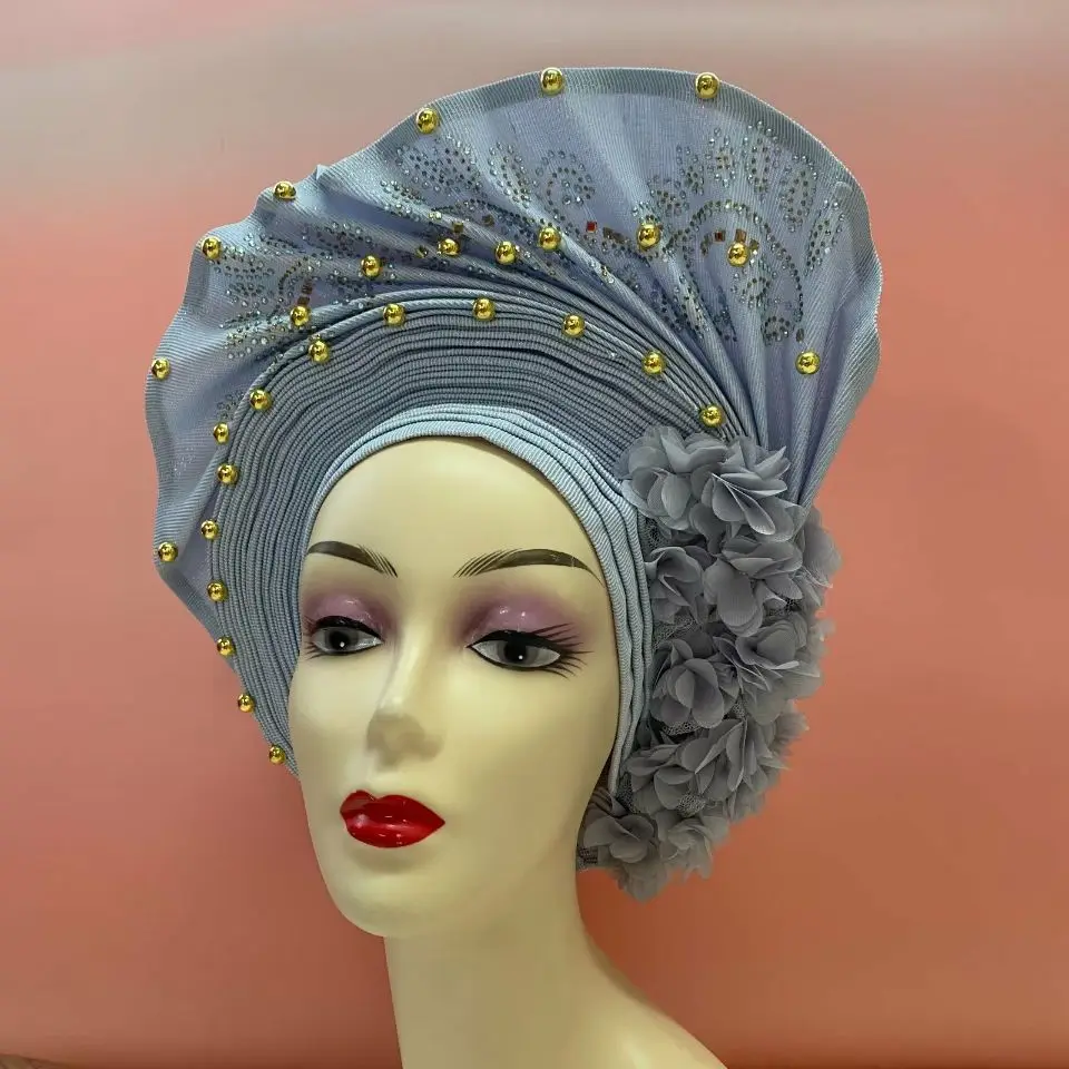

turbante africano african headties auto gele turban women headwrap aso oke nigerian hairtie femme hats high quality