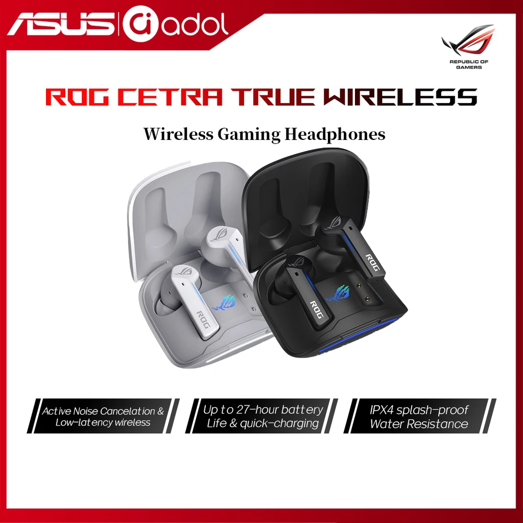Оригинальные беспроводные Игровые наушники Asus ROG Cetra с низкой задержкой, Bluetooth-гарнитура с активным шумоподавлением для iPhone, Android