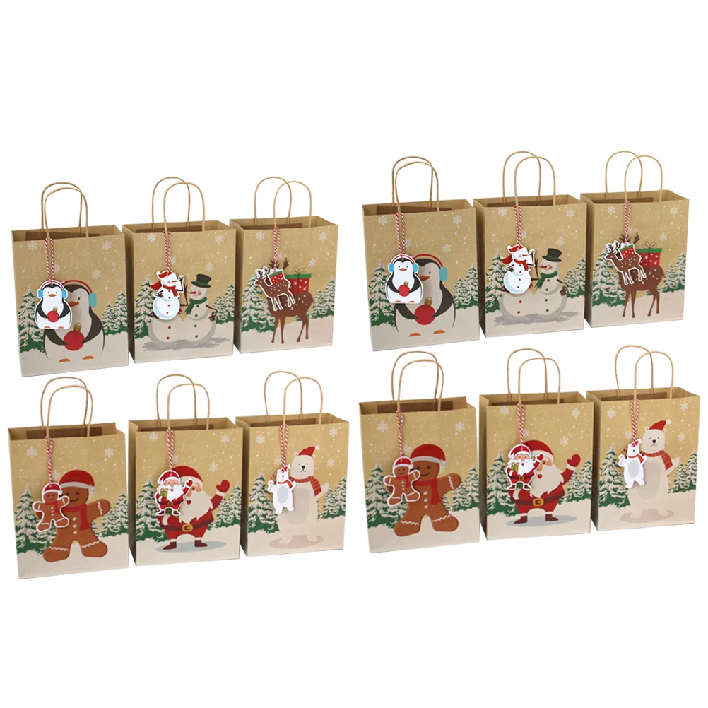 

Paper Christmasgift Packaging Kraft Candy Toteparty Favors Decorative Biscuit Packing Craft