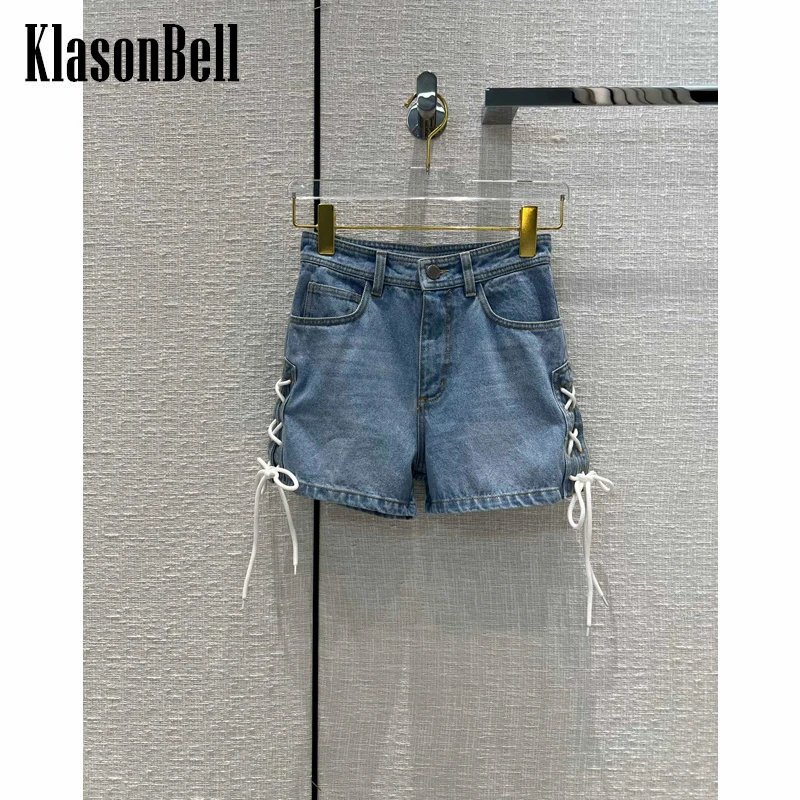

5,21 KlasonBell женские джинсовые шорты со шнуровкой и карманами