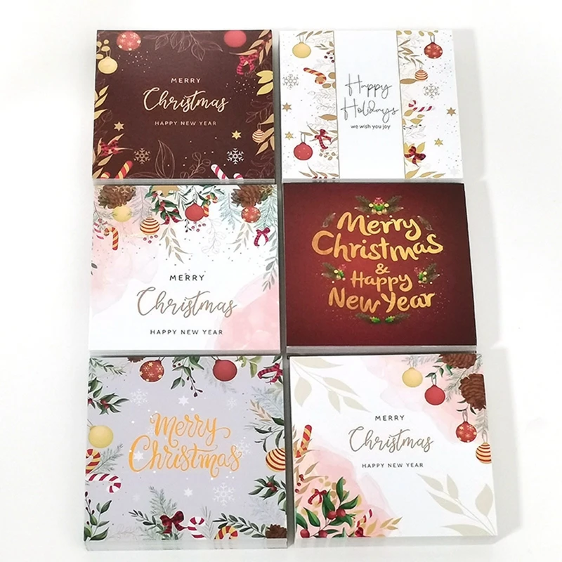 

30pcs/pack Merry Christmas Greeting Card Postcard Thank You Card Christmas Gifts Message Card Envelope Holiday Wrapping Card