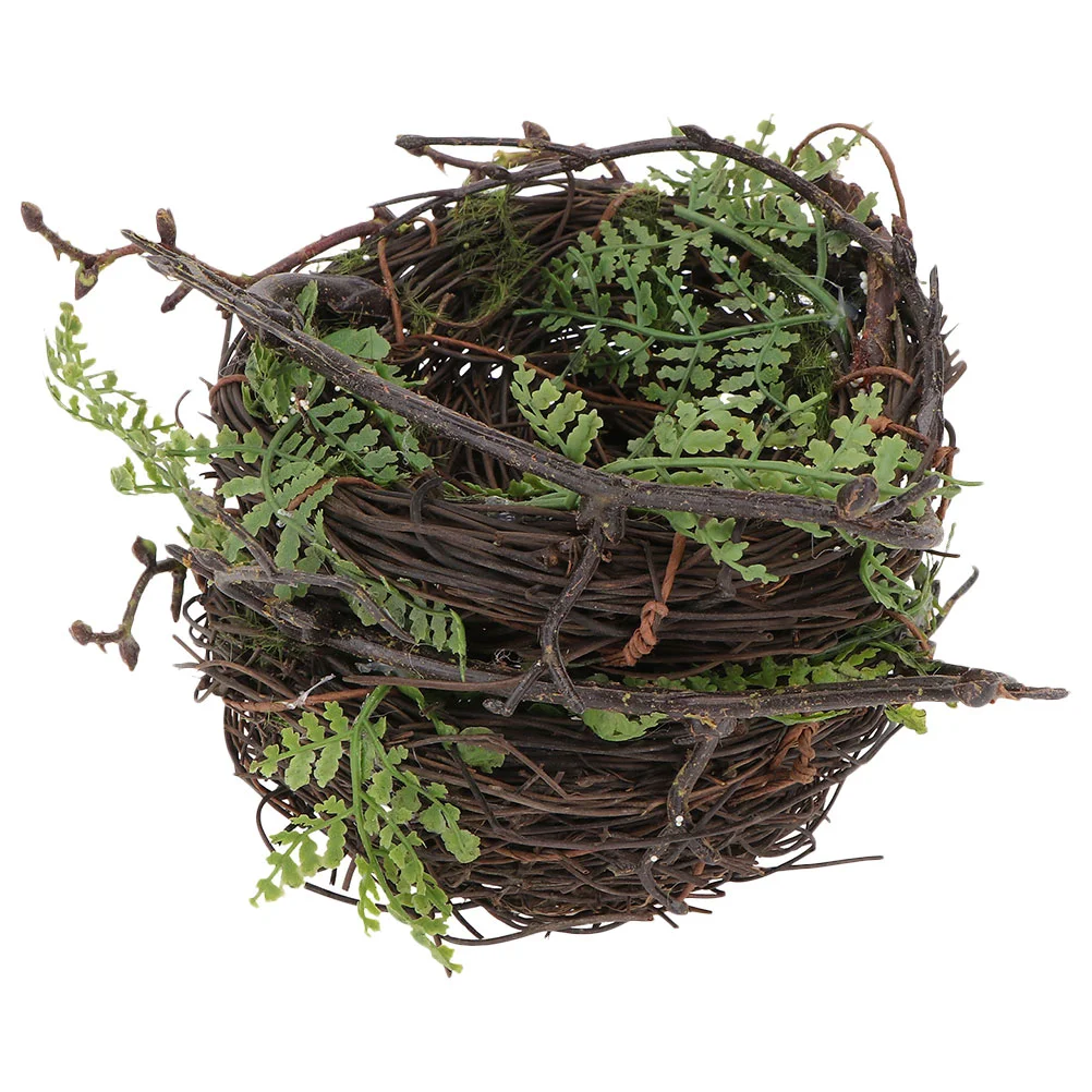 

Bird Birds Rattan Decor Ornament House Woven Decorative Mini Decoration Craft Parakeet Easter Artificial Fake Style Hummingbird
