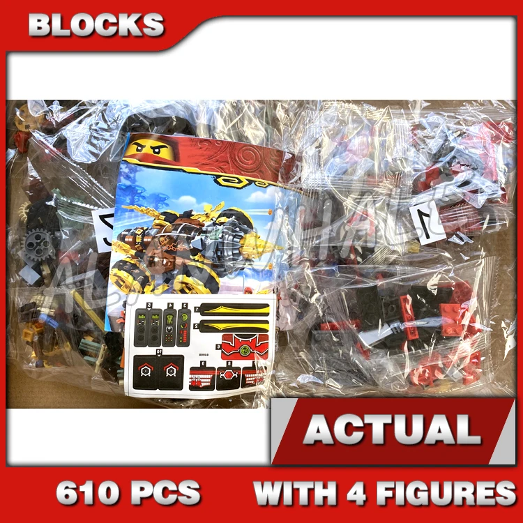 

610pcs Shinobi Legacy Cole's Earth Driller Giant Stone Warrior Army Scout 11163 Building Block Sets Compatible with Model