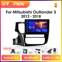 vtopek 10 1 4g carplay 2din android 11 car radio multimidia video player navigation gps for mitsubishi outlander 3 2012 2018