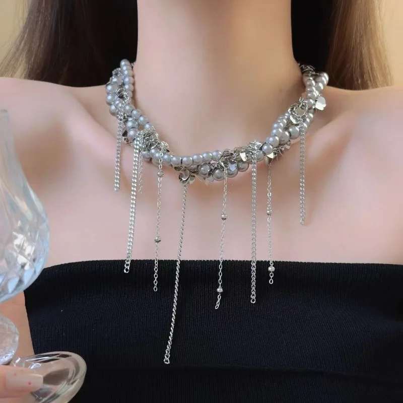 Ожерелья с жемчугом Draweye для женщин многослойные закрученные кисточки зимние