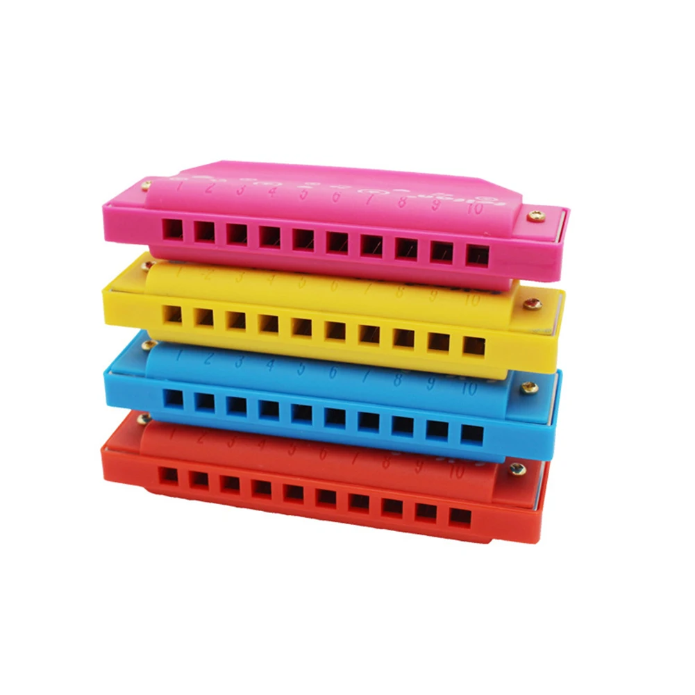 Детская Губная гармошка пластиковая с 10 отверстиями для начинающих |