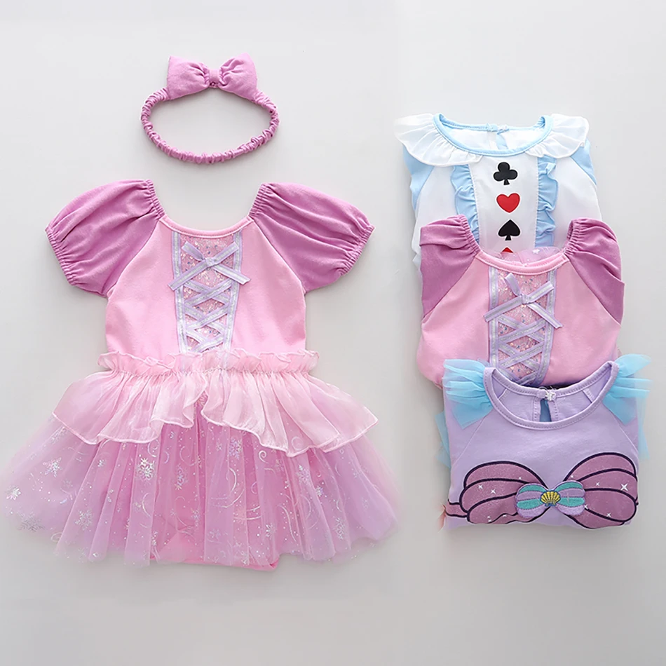 

Baby Girl Dress Set Kids Rapunzel Alice Mermaid Dress Toddler Newborn Romper Children Christmas Halloween Costume 3 to 18 Months