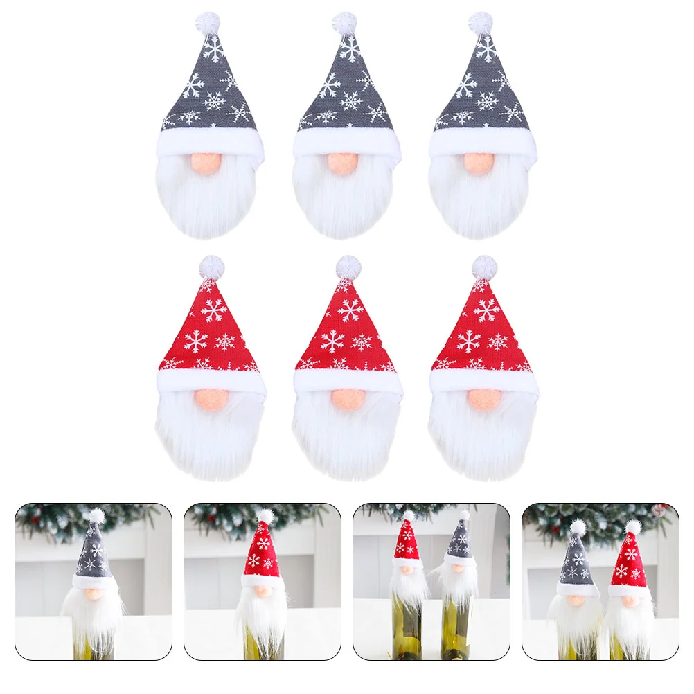 

Bottle Cover Christmas Santa Ornament Gnome Toppersdwarf Decoration Supplies