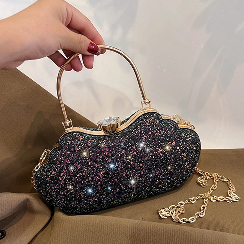 

Women Evening Bag Elegant Chain Party Dinner Bag Fashion Ladies Exquisite Simple Formal Fashion Gorgeous Shoulder Messenger Bag