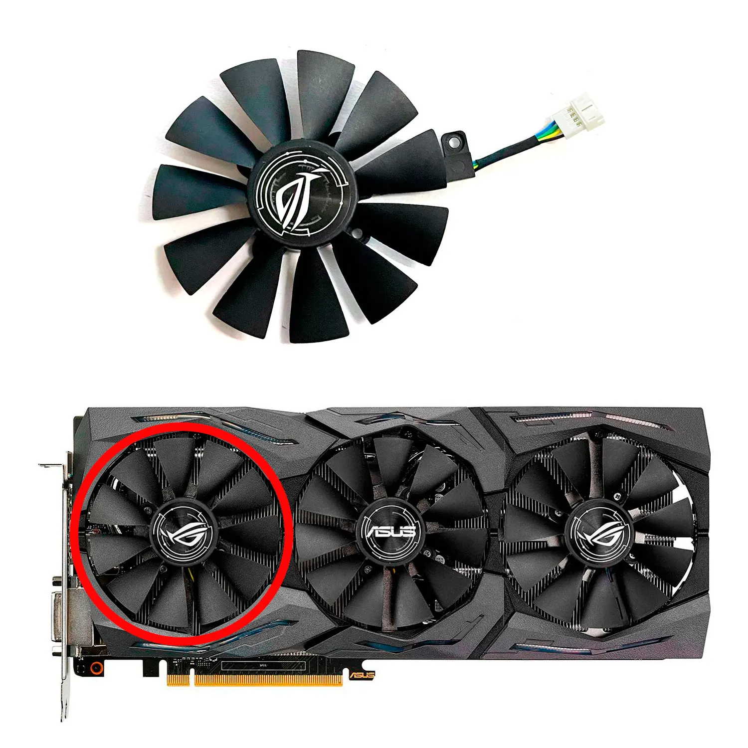 Фото Новый сменный вентилятор для видеокарты ASUS GeForce GTX 1070 1070ti 1080 1080ti ROG STRIX T129215SU/T129215SM №4