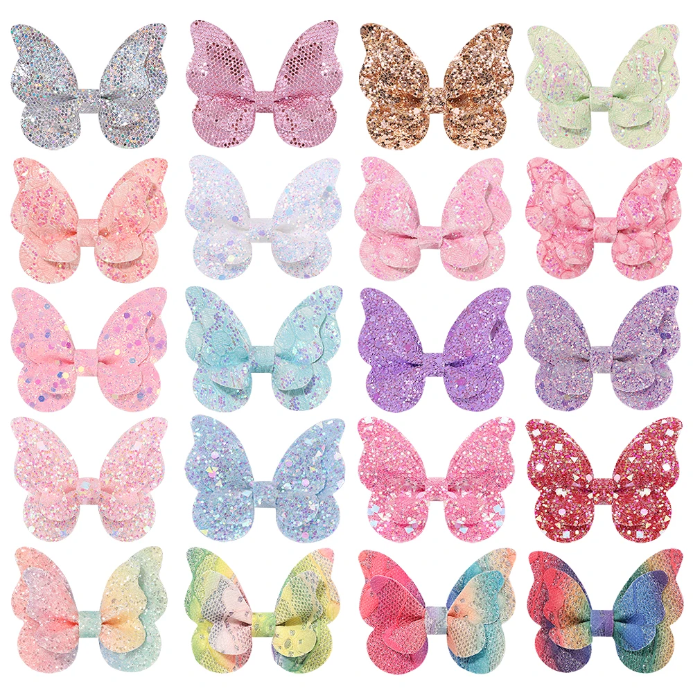 

2PCS/set Girls Sequin Color Matching Butterfly Princess Hairpins Hairgrip Headwear Children Hair Clips Baby Hair Accessories