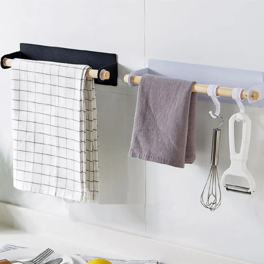 

Punch Free Storage Holder Towel Rack Self-adhesive Bathroom Single Towel Rack for Household
