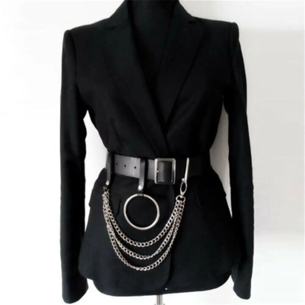 

New Metal Rock Punk Pu Leather Belly Necklace Tassel Belt Body Jewelry Waist Chain