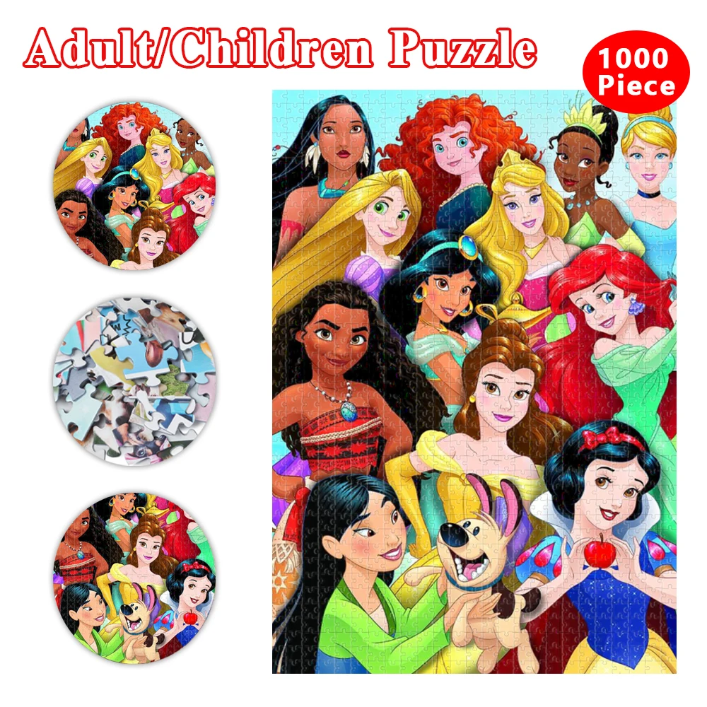 

1000 Pieces Cinderella Snow White Puzzles Disney Princess Jigsaw Puzzles for Adults Kids Educational Toys Decompression Game